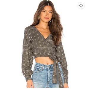 🌵REVOLVE PRIVACY PLEASE Plaid wrap top